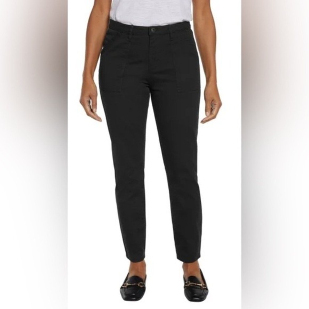 Banana Republic High Rise Twill Minimalist Pant Black Utility Slim Tapered Sz 10
